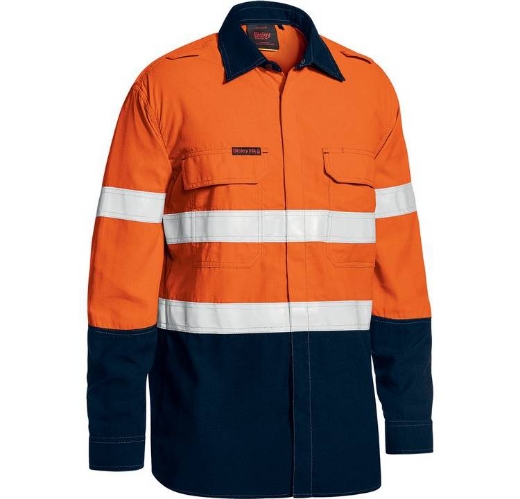 Picture of Bisley, Tencate Tecasafe® Plus 480 Taped Hi Vis Lightweight FR Vented Shirt